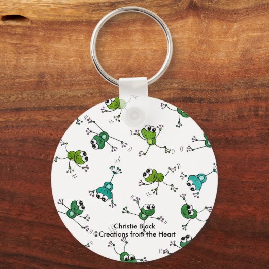Frosch Collage Schlüsselanhänger (Vorderseite)