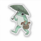 Frosch Cottagecore Pilzsammlung Illustration Aufkleber (Vorderseite)