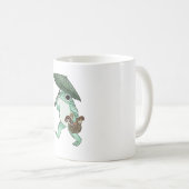 Frosch Cottagecore Pilzsammlung Illustration Kaffeetasse (VorderseiteRechts)