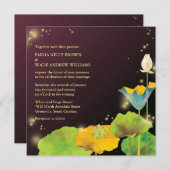 Frosch Couple & Firefly Whimsical Wedding Einladung (Vorne/Hinten)