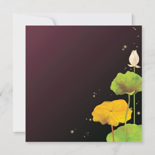 Frosch Couple & Firefly Whimsical Wedding Einladung (Rückseite)