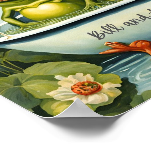 Frosch Couple Garden Bath Poster (Ecke)