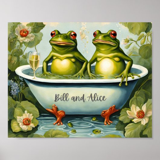 Frosch Couple Garden Bath Poster (Vorne)