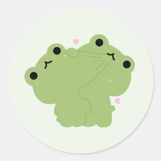Frosch Couple Runder Aufkleber (Vorderseite)