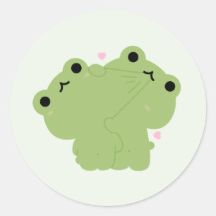 Frosch Couple Runder Aufkleber