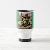 Frosch Cowboy mit lustigem Kaffee dachte Thermal-T Reisebecher (Mittel)