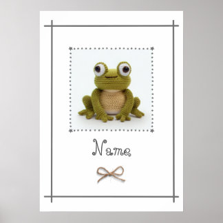 Frosch Crochet Baby Kinderzimmer Wall Custom Poster