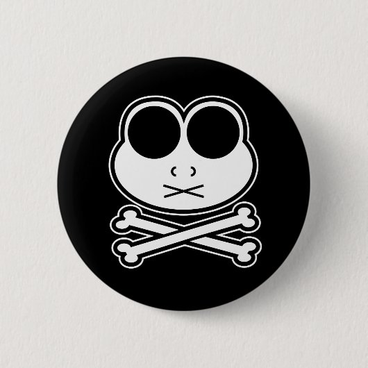Frosch Cross Bone - Cutout Button (Vorderseite)