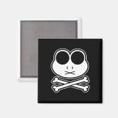 Frosch Cross Bone - Cutout Magnet (Vorderseite/Rückseite)