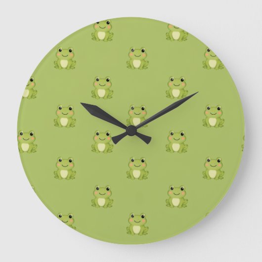 Frosch-Dekorationsuhr Große Wanduhr (Vorderseite)