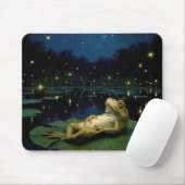 Frosch, der auf Sterne und Glühwürmchen starrt Mousepad (Mit Mouse)