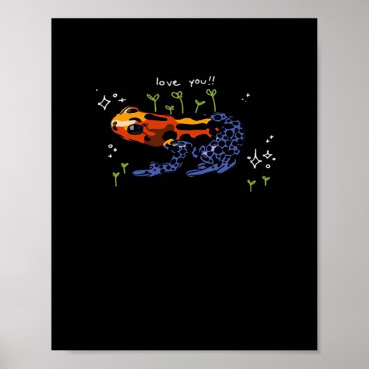 Frosch, der dich liebt, einfacher klassischer Stil Poster (Vorne)