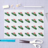 Frosch, der durch den Schnee auf einem Lilienpad s Seidenpapier (Handwerk)