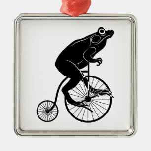 Frosch, der ein Fahrrad reitet Ornament Aus Metall