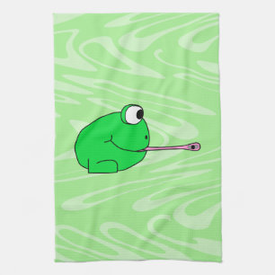 Frosch, der eine Fliege fängt Geschirrtuch