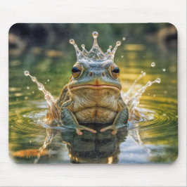 Frosch, der eine Wasserschlackenkrone trägt Mousepad