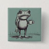 Frosch, der Kaffee-Meme-Mystik-Kröte-Froschliebhab Button (Vorderseite)