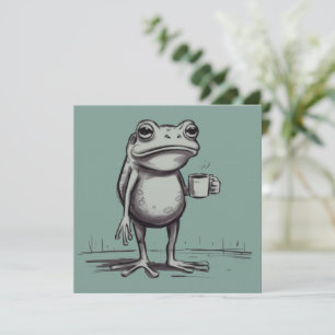 Frosch, der Kaffee trinkt Meme Mystischer Kröten-F Einladung