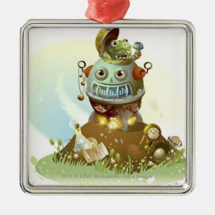 Frosch, der von einem UFO herauskommt Ornament Aus Metall