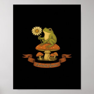 Frosch des Gartens Fairycore Cottagecore Frosch Poster
