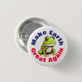 Frosch, die Erde wieder groß machen, Niedliche Umw Button (Vorne & Hinten)