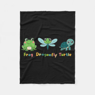 Frosch Dragonfly Schildkröte Niedliche Kinder Tier Fleecedecke