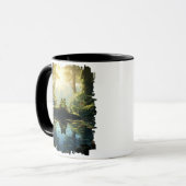 Frosch durch Waldstreams Reflektion Tasse (Vorderseite Links)