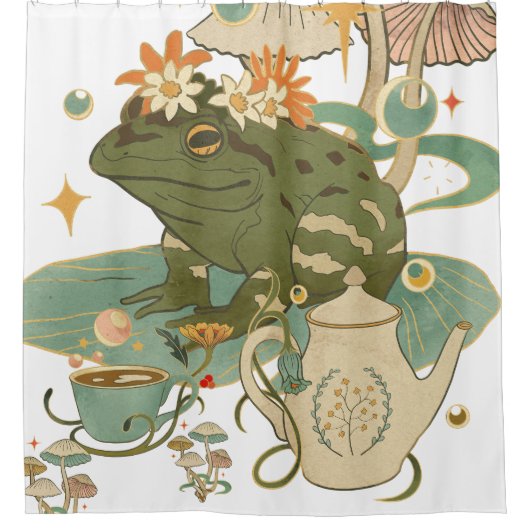 Frosch Duschvorhang (Vorderseite)