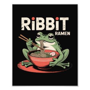 Frosch Eating Ramen Funny Ribbit Ramen Fotodruck