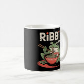 Frosch Eating Ramen Funny Ribbit Ramen Kaffeetasse (VorderseiteRechts)