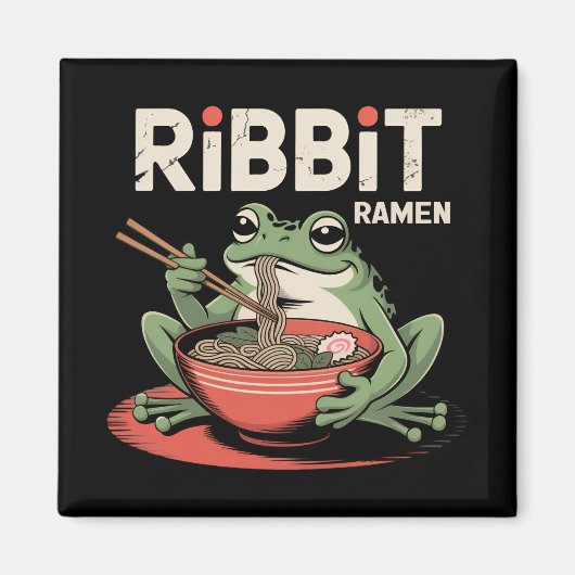 Frosch Eating Ramen Funny Ribbit Ramen Magnet (Vorne)