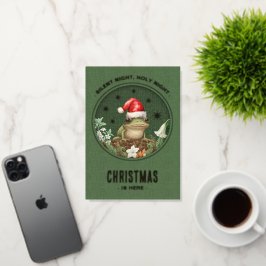 Frosch Elegante gefaltete Weihnachtskarte mit Foli