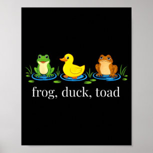 Frosch Ente Kröte zoologisch lustig retro Tier Mem Poster