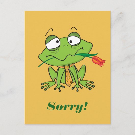 Frosch entschuldigen postkarte (Vorderseite)