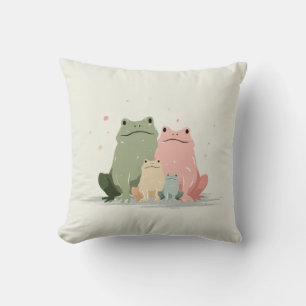 Frosch Familie – Niedliche Tier Kunst mit Charme Kissen