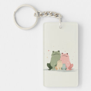Frosch Familie – Niedliche Tier Kunst mit Charme Schlüsselanhänger