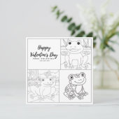 Frosch Färben Seite Kid Boy Card Happy Valentine's (Stehend Vorderseite)