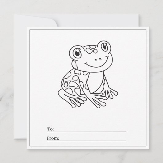 Frosch Färben Seite Kid Boy Card Happy Valentine's (Rückseite)