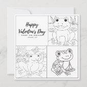 Frosch Färben Seite Kid Boy Card Happy Valentine's (Vorderseite)