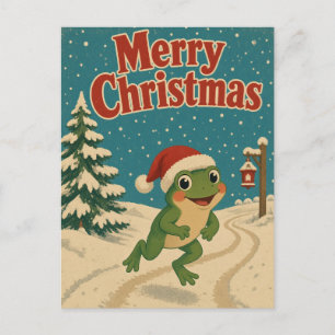 Frosch-Feiertagsweg-Tier-Weihnachten Postkarte