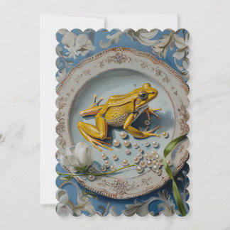 Frosch - Flache Einladung Größe: 12,7 cm x 17,8 cm