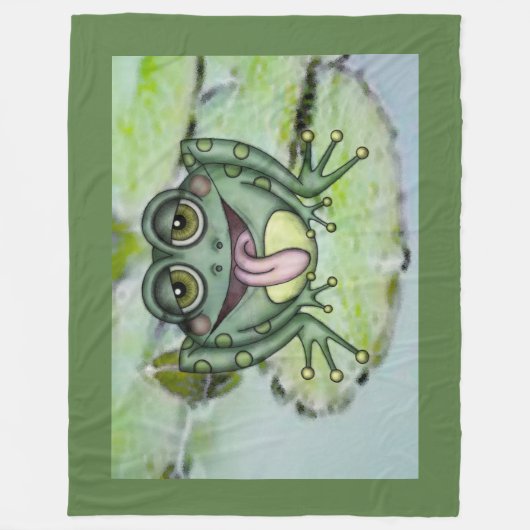 Frosch Fleecedecke (Vorderseite)
