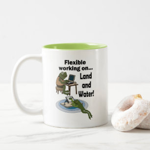 Frosch Flexible Arbeitszeit Büro Humor Party Zweifarbige Tasse