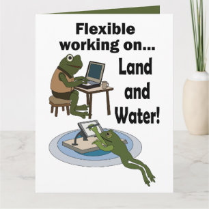 Frosch Flexible Arbeitszeit Bürohumor Party Karte