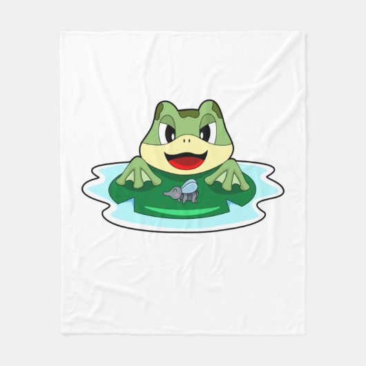Frosch Fliege Fleecedecke (Vorderseite)