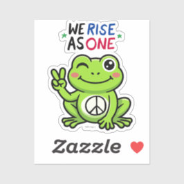 FROSCH FÜR DEN FRIEDEN - WIR ERHEBEN UNS ALS EINHE AUFKLEBER