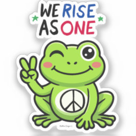FROSCH FÜR DEN FRIEDEN - WIR ERHEBEN UNS ALS EINHE AUFKLEBER