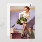 Frosch für Lehrer Button Up Postkarte (Vorne/Hinten)