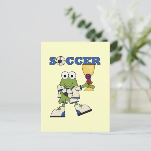 Frosch-Fußball-Tshirts und -Geschenke Postkarte (Stehend Vorderseite)