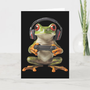 Frosch Gamer Gaming Spiel Lustige Grafik  Karte